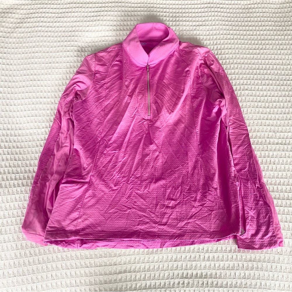 IBKUL Hot Pink Quarter Zip Pullover size Large